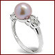 Melinda un engagement cultivé d'eau douce Ring For Women de perle