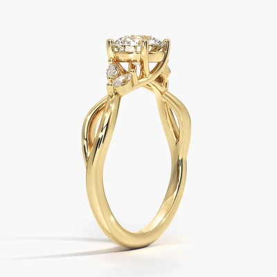 Willow Diamond Engagement Ring (1/8 Ct. La TW.) Avec de l'or 9K