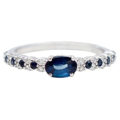 S925 à la mode Sterling Silver Natural Jewelry Sapphire CZ Ring Simple Design For Ladies