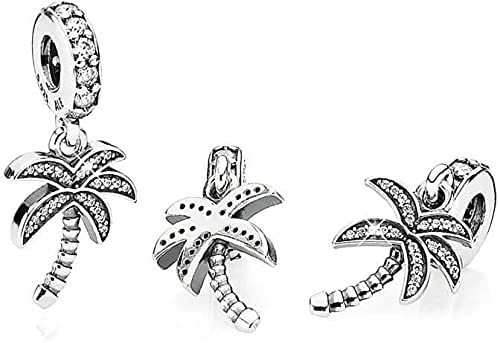 Le palmier de smoking d'EZ balancent charme 925 Sterling Silver Tree Pendant avec le zircon pour le pendant