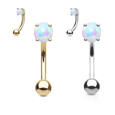 goujon de nez d'or de la longueur 18k de 25mm, opale de Ring Piercing With White Fir de nez d'OEM