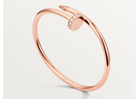 ODM de wideth de Rose Gold Bangle 3.5mm de bijoux d'or massif de 0.59ct 18K