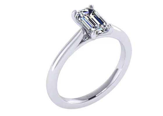 1,05 bijoux d'or massif de Ct 14K, Emerald Cut Diamond Engagement Rings EM7.86×2.89MM