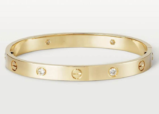 oDM naturel de Diamond Love Bracelet de bijoux d'or massif de 0.42ct 38.05g 18K