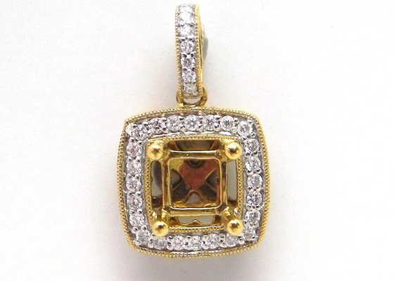 carat du pendant 0,43 de bijoux de bâti de l'or 18K jaune semi (Ctw) avec le diamant Vs1