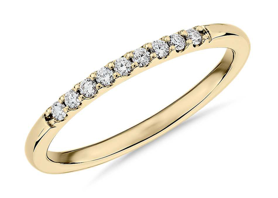 queue de poisson empilable de 0.44ct Diamond Rings Yellow Gold 1.8mm plaçant le type