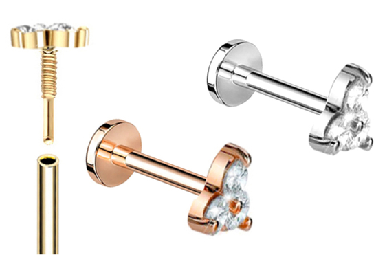Dimension perçante de la forme 5mm 8mm 10mm de Barbell de boucle d'oreille de bijoux de corps d'or d'hélice