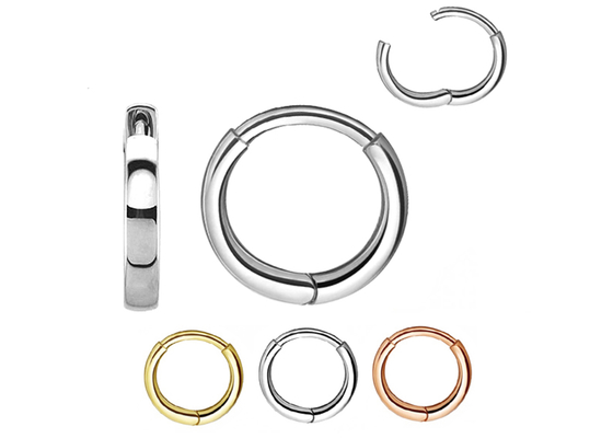 Boucles d'oreille de cercle de Huggie d'or d'ODM, OEM rond classique de boucles d'oreille de goujon de cartilage