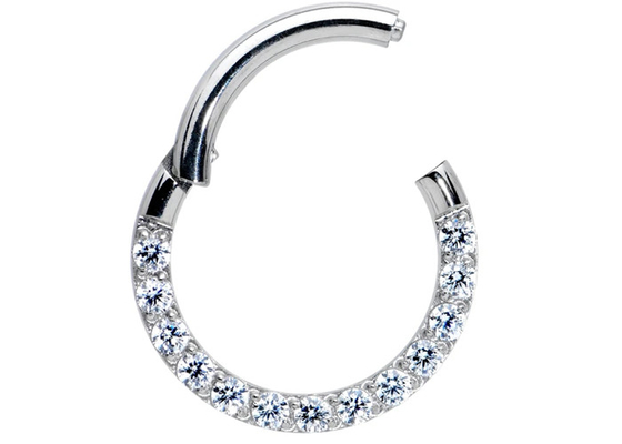 anneau perçant de tragus des diamants 0.1ct, nez Ring Inner Dia d'or blanc 8-15mm