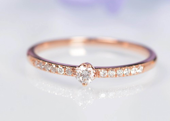 vraie Diamond Jewellery coupe de rond de poids de l'anneau 0.25ct de 4mm pour l'OEM d'anniversaire