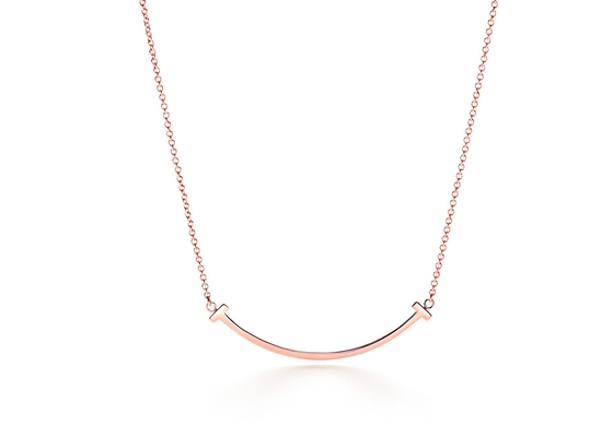 18K Rose Gold Neklace, longueur réglable pendante du collier 16-18inch de sourire