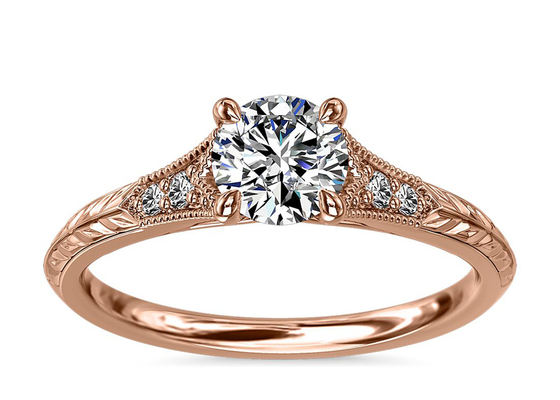 or Moissanite développé par laboratoire Ring Dia RD6mm 0.8ct de 14K Roose pour épouser