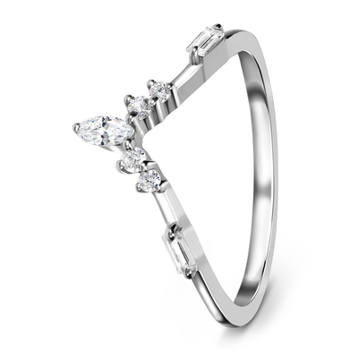 9K / or blanc naturel de 10K/14K/18K Emerald Cut Diamond Engagement Ring