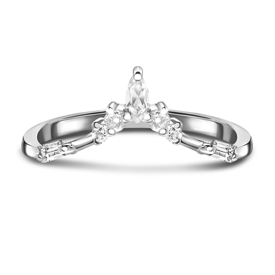 9K / or blanc naturel de 10K/14K/18K Emerald Cut Diamond Engagement Ring
