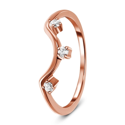 14K Rose Gold Real Diamond Jewellery, vraie fantaisie ronde Diamond Anniversary Rings