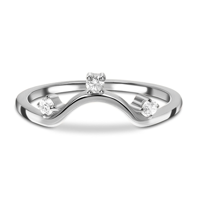 14K Rose Gold Real Diamond Jewellery, vraie fantaisie ronde Diamond Anniversary Rings