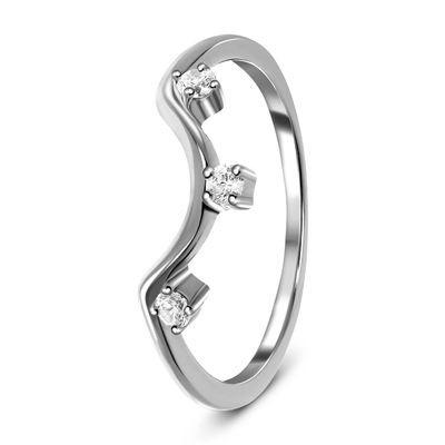 14K Rose Gold Real Diamond Jewellery, vraie fantaisie ronde Diamond Anniversary Rings