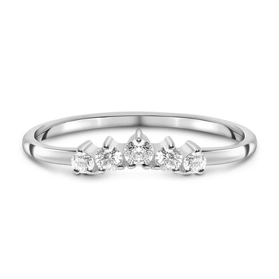 Vraie coupe Diamond Wedding Rings Brilliant 14K Rose Gold Jewelry