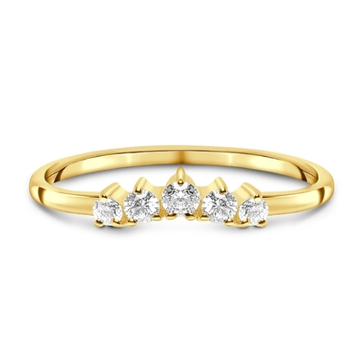 Vraie coupe Diamond Wedding Rings Brilliant 14K Rose Gold Jewelry