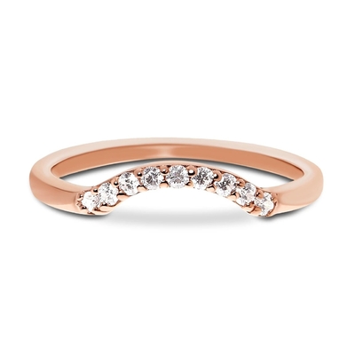 Plus joli vrai Diamond Fancy Promise Rings 14K Rose Gold Jewelry