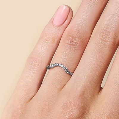 Plus joli vrai Diamond Fancy Promise Rings 14K Rose Gold Jewelry