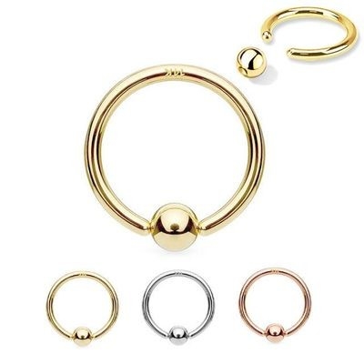 Lèvres perçantes de Ring Hoop Cartilage Nose Eyebrow de mamelon d'or des bijoux 14K