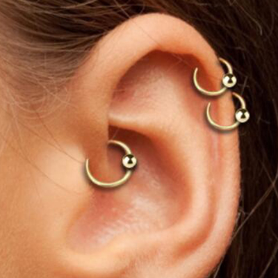 Lèvres perçantes de Ring Hoop Cartilage Nose Eyebrow de mamelon d'or des bijoux 14K