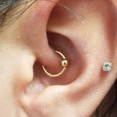 Lèvres perçantes de Ring Hoop Cartilage Nose Eyebrow de mamelon d'or des bijoux 14K