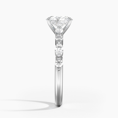 14K / coupe de l'or massif 18K vraie VVS Diamond Moissanite Ring Round Brilliant blanc