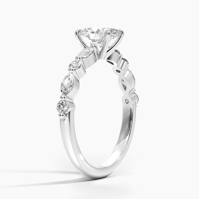 14K / coupe de l'or massif 18K vraie VVS Diamond Moissanite Ring Round Brilliant blanc