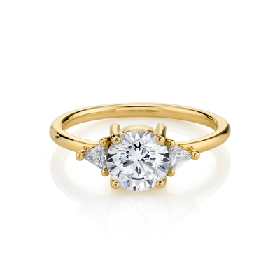 RD 4mm Diamond Ring naturel rond, griffe plaçant l'alliance de l'or 18k
