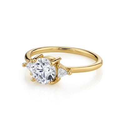 RD 4mm Diamond Ring naturel rond, griffe plaçant l'alliance de l'or 18k