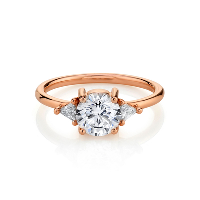 RD 4mm Diamond Ring naturel rond, griffe plaçant l'alliance de l'or 18k