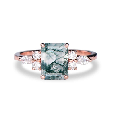 La feuille ouverte de 925 Sterling Silver Marquise Shape Jade Aventurine sonne les cadeaux uniques d'Olive Leaf Rings Handmade Jewelry pour l'OE