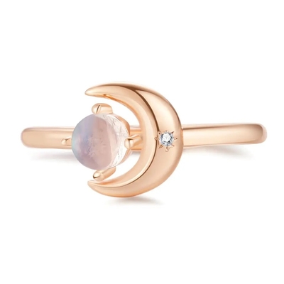 Bague en pierre de lune bleue naturelle en argent sterling 925 Conception de bijoux en pierre de lune