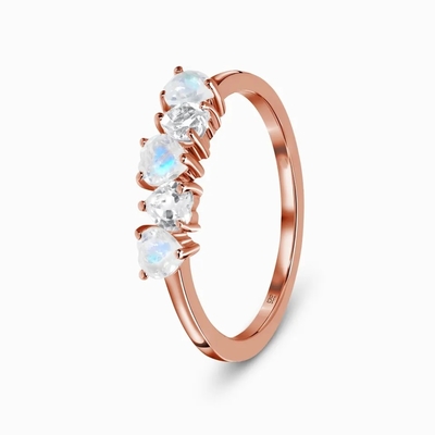 Anneau naturel bleu de 925 Sterling Silver Rainbow Jewelry Moonstone Moonstone