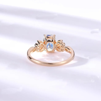 Femmes 925 Sterling Silver Natural Blue Moonstone Ring Moonstone Jewelry Design