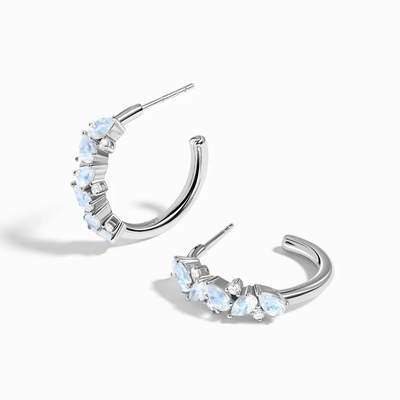 Les femmes plaquées par or de Sterling Silver Jewelry 14K de la vente en gros 925 balancent les boucles d'oreille naturelles de baisse de Moonstone de boucles d'oreille