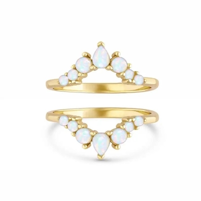 925 anneaux précieux véritables élégants antiques argentés d'Opal Promise Engagement Wedding Anniversary