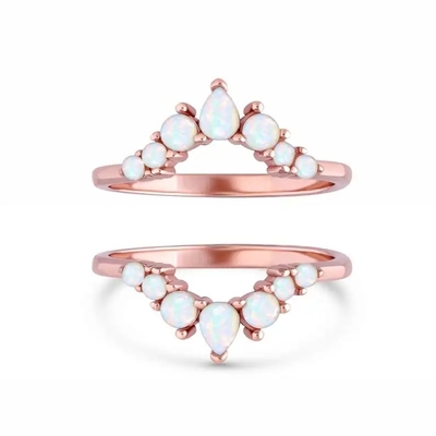 925 anneaux précieux véritables élégants antiques argentés d'Opal Promise Engagement Wedding Anniversary