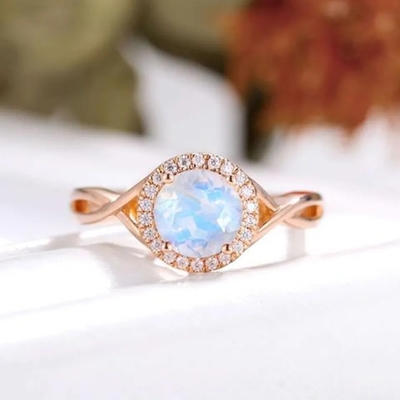 Anneau naturel 925 Sterling Silver Jewelry Ring de Moonstone de match de décoration
