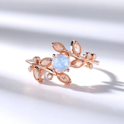 Anneau naturel 925 Sterling Silver Jewelry Ring de Moonstone de match de décoration