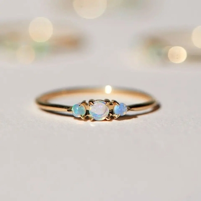 Anneau à la mode pour l'anneau de princesse plaqué par or Cut Dainty Engagement de Sterling Silver Moonstone Ring Rose des femmes 925