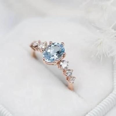 Or Ring Natural Gemstone Jewelry argenté de la bague de fiançailles 18k de Moonstone de poire