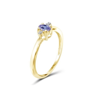 0,25 carats Tanzanite 0,925 Sterling Silver Ring Jewelry avec l'accent blanc de la CZ