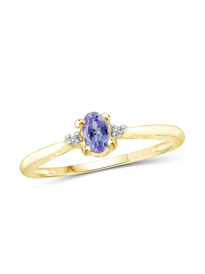 0,25 carats Tanzanite 0,925 Sterling Silver Ring Jewelry avec la CZ blanche – anneaux de pierre gemme avec hypoallergénique