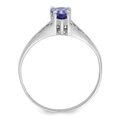 0,25 carats Tanzanite 0,925 Sterling Silver Ring Jewelry avec la CZ blanche – anneaux de pierre gemme avec hypoallergénique