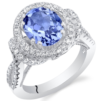 Anneau simulé naturel de Tanzanite en Sterling Silver - bague de fiançailles alternative Artsy - anneau l'épousant fait main