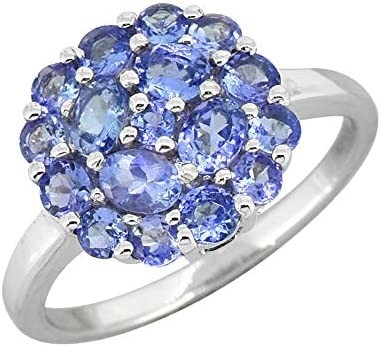 0,25 carats Tanzanite avec Sterling Silver Ring Jewelry avec l'accent blanc de la CZ