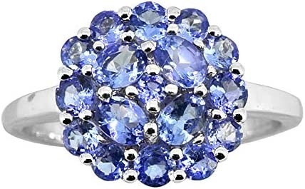 0,25 carats Tanzanite avec Sterling Silver Ring Jewelry avec l'accent blanc de la CZ